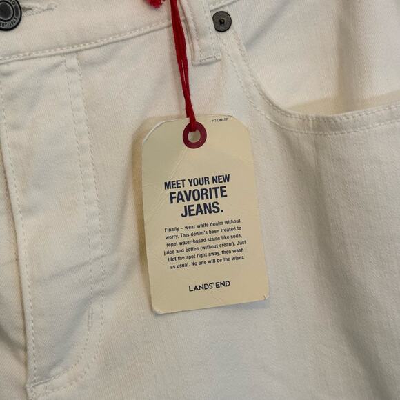 Lands End Jeans Womens 16 White Denim High Rise Straight Leg Ankle Stretch NEW - Picture 5 of 12